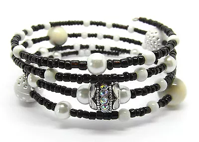 Monochrome Memory Wire Bracelet Jewellery Making Kit With Instructions K0011L • £5.89