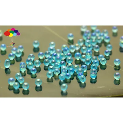 New 1000 Pcs Glass Lake Blue Micro Beads Small No Hole 1.5-2mm Nail Art Caviar • $0.99