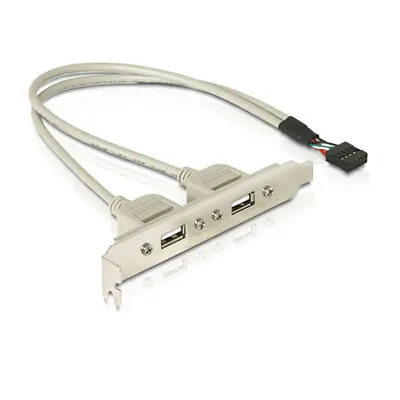 2 PORT USB 2.0 A Type Female Screw To Motherboard 9pin Header Cable With Bracket • $6.99