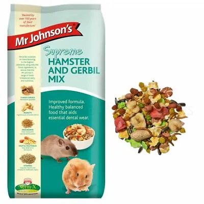 Mr Johnsons Supreme Hamster & Gerbil Mix Food Cereals Mealworms 900g • £6.95