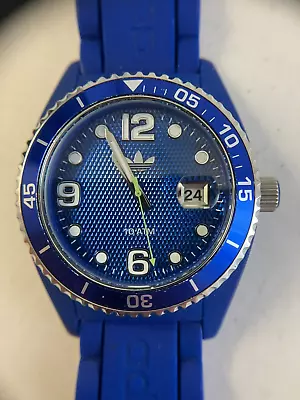 Adidas Men’s Blue Sport Watch ADH6153 Unidirectional Bezel Date Window NEW • $27.63