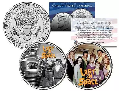 LOST IN SPACE * TV SHOW * JFK Half Dollar 2-Coin Set Will Robinson Robot Smith • $12.95