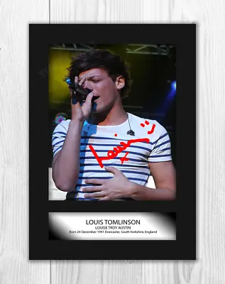 Louis Tomlinson 1 A4 Reproduction Autograph Picture Poster With Choice Of Frame • £10.20