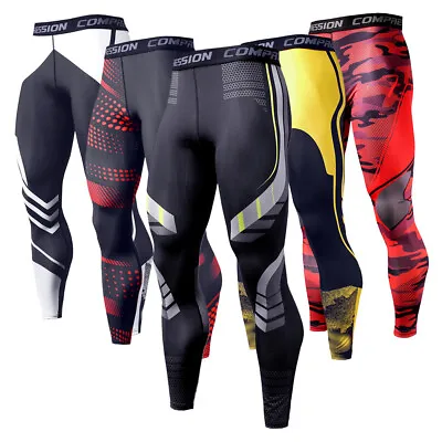 Mens Body Armour Compression Base Layer Tights Sports Leggin Under Gear Trouser • £11.99