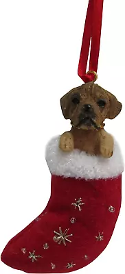 Puggle Christmas Stocking Ornament With Santas Little Pals Hand Painted And Sti • $15.90