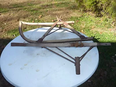 Pair Antique Horse Drawn Sleigh Sled Carriage Runner Skis Primitive Lot 2 • $69.99