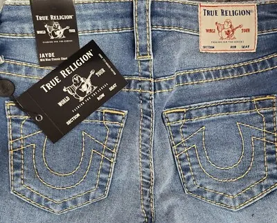 True Religion Womens Jayde Cutoffs Big T Jean Shorts Denim In Medium Beach Trail • $19.99