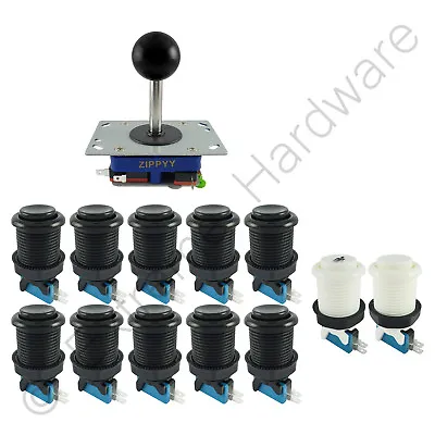 1 Player Arcade Control Kit 1 Ball Top Joystick 12 Buttons Black JAMMA MAME Pi • £19.99