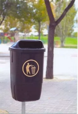 50 Litre Post Wall Mounted Outdoor Litter Bin External Bin School Bin • £99.99