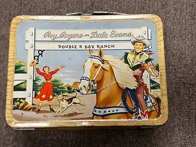 Vintage Lunchbox Thermos Roy Rogers Dale Evans Double Bar Ranch Cowboy • $69
