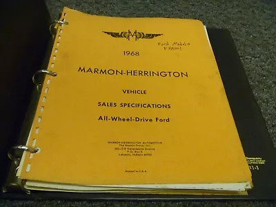 1968 Marmon-Herrington Ford F350 AWD Truck Chassis Specifications Manual • $349.30