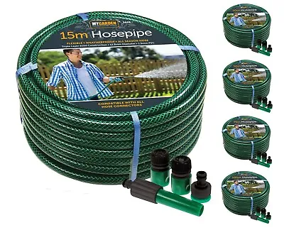 £15.95 • Buy Garden Hose Pipe Reel Watering Hosepipe Triple Layer Green 15m 30m 50m 75m 100m