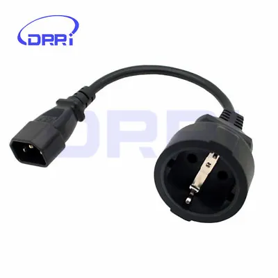 IEC C14 Male Plug To SCHUKO EURO Socket Extentional Short Lead Cable • $8.99