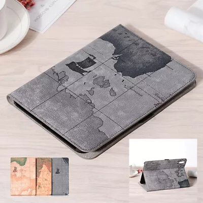 Card Slot Map Pattern Leather Case Cover For IPad Mini 6 Pro 12.9 11 10.2 2021 • £17.03