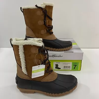 Eddie Bauer Women's Shoe 7 Salem Ladies Lace Up Duck Boot Brown 7 • $23.75