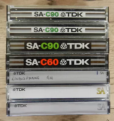 7 Tdk Sa C60 & C90 Blank  Cassettes In Good Used Condition • £27.75