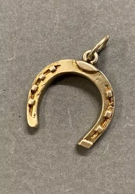 Vintage 9ct Gold Horse Shoe/ Good Luck Charm Or Pendant C1956 -300- • £70