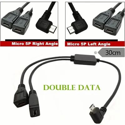 Micro USB 5 Pin Male To 2 Micro 5P Female Date Charging Extension Cable Splitter • $7.99