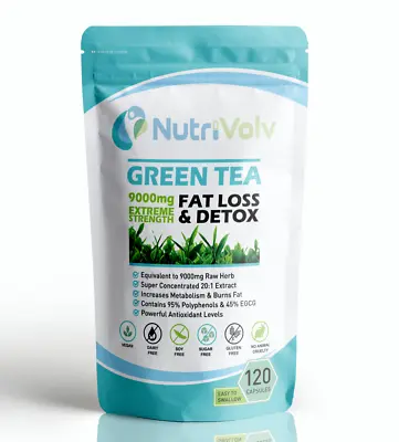 Green Tea 9000mg Weight Loss Slimming Diet Detox Fat Burner Keto Diet EGCG • £5.75