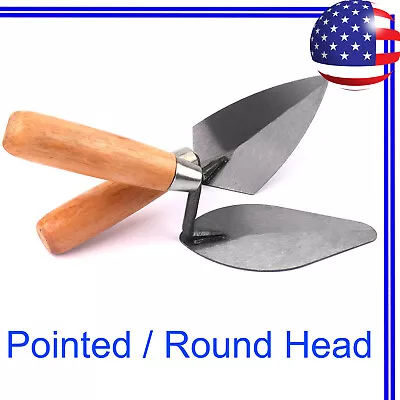 Brick Trowel Set (Pointed/ Round Head) Masonry Bricklaying Hand Tools Concrete • $10.49