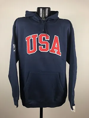 Men's USOC Team USA Apparel Navy Cotton Hooded Sweatshirt NWT Medium • $32