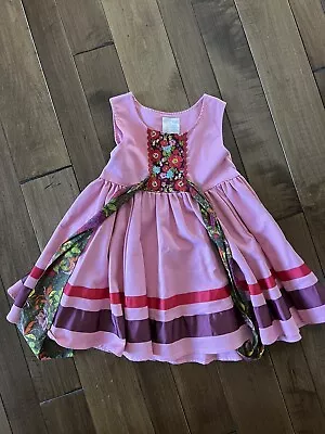 Matilda Jane Paint By Numbers CALYPSO Dress D14108 Slvless Pink Size 6 • $14.95