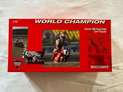 Minichamps #122 991211 Ducati 996 Carl Fogarty 1999 World Champion 1/12 • $95