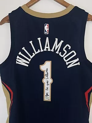 Zion Williamson  Zion The Great  Signed Pelicans NBA Jersey (FANATICS LE #12/50) • $55