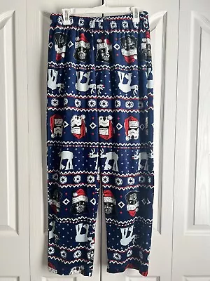 Star Wars Mens Navy Fleece Christmas Sleep Lounge Pants Pajama Bottoms Medium • $11.99