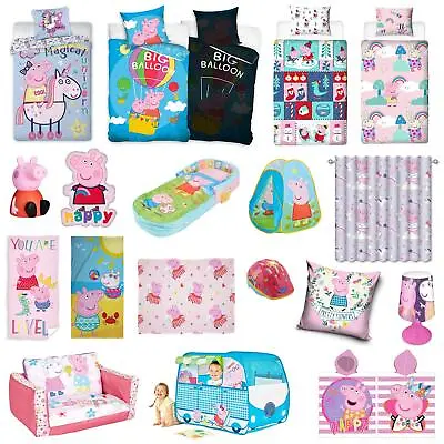 Peppa Pig Kids Bedroom Range - Duvet Cover Set Cushion Towel Lamp Blanket & More • £24.95