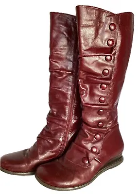 Miz Mooz Bobbi Bloom Boots Victorian Button Style Mid Calf Size 6.5/7 Steampunk • $88.98