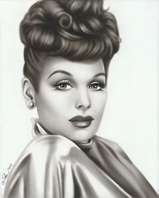 Lucille Ball 8x10 Original Painting Airbrush Portrait Lucy • $79.20