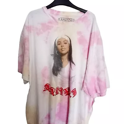 Pink Tie Dye Aaliyah Singer Music T-Shirt Size XL • £14