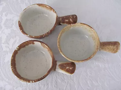 McCoy Graystone - Tan On Speckled Ivory -Set Of 3 Indiv Soup/Chili Server Bowls • $42.49