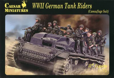 Caesar Miniatures 1/72 099 WWII German Tank Riders (Camouflage Suit)(32 Figures) • $17.05