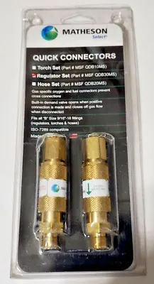 Matheson Quick Connect Set Regulator To Hose QDB30 B Size 9/16  - 18 Connectors • $39.99