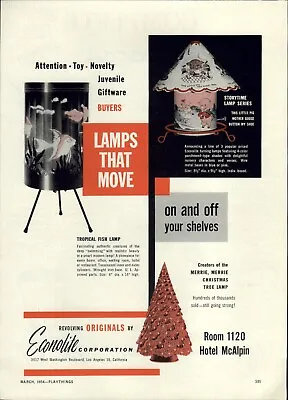 1954 PAPER AD Econolite Corp Tropical Fish Moving Action Lamp Storytime  • $19.99