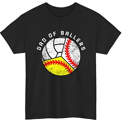 Mens Dad Of Ballers Funny Baseball Softball Volleyball Dad T-Shirt Unisex Gift • $19.99