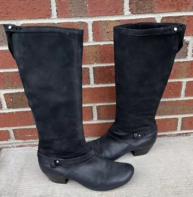 Miz Mooz Black Leather Knee High Boots Inner Zipper EU 41-US 9.5-10 • $55