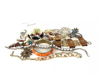 Costume Jewelry Mixed Lot 1.4 Lbs Scrap Hobby Repurpose Vintage To Modern • $40.50