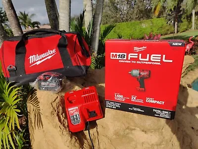 Milwaukee M18 FUEL 2767-21 1/2  Impact Wrench W/ Rapid Charger Battery & Bag • $39