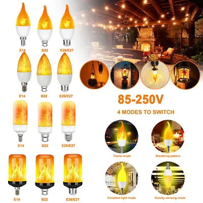 E14/E26/E27/B22 3W LED Flickering Fire Effect Bulb Decor Light Flame Lamp Bulb • $21.99