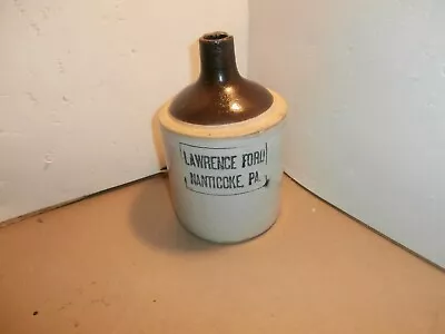 Vintage Lawrence Ford Stoneware Whiskey Jug Nanticoke PA Scranton Kingston • $149.99