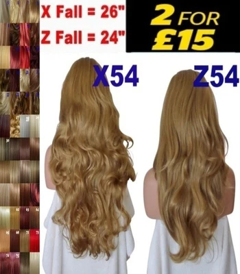 £9.99 • Buy Long Curly Burgundy Brown Copper Honey Wavy Half Wig 3/4 Wig Fall Hair Piece