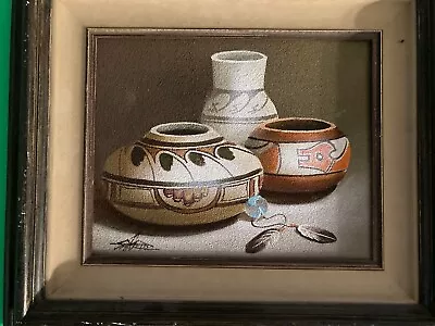 Myung Mario Jung Original Sand Stone Painting Signed • $95