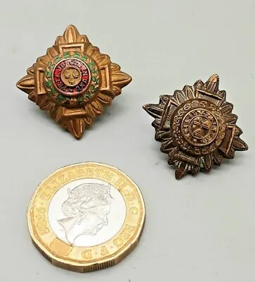 2 Vintage Military Officers Badges Rank Pips Brass & Enamel -Tria Juncta In Uno  • £4.99