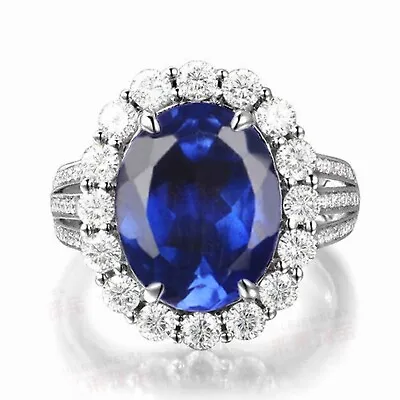 £140 • Buy 2.65Ct Oval Cut Natural Blue Tanzanite Women's Ring In 925 Sterling Silver