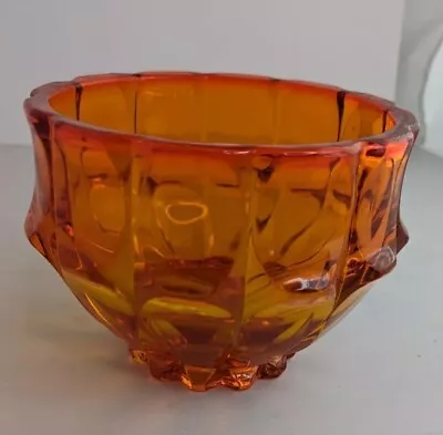 Vintage Viking Glass Bowl Persimmon Orange Mid Century Modern Boho Spring Candy  • $32.95