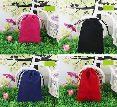 10 Pcs Large 7.5 X10  Velvet Bags Jewelry Wedding Party Gift Drawstring Pouches • $13.99