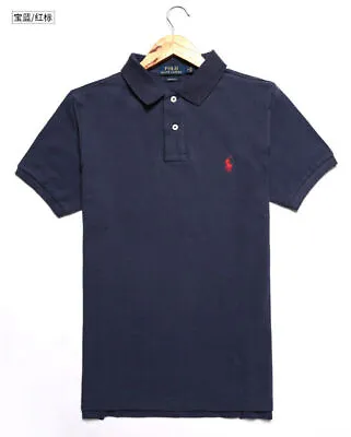 Ralph-Lauren Men Polo Shirt Polo T-Shirt Tops Casual Shirts With Logo Cotton • £22.79